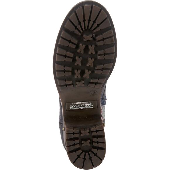 L'Artiste by Spring Step Womens Marty Leather Ankle Boots -- Navy Multi NEW - Picture 6 of 7